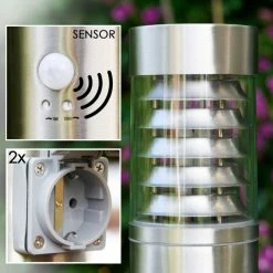 Hofstein Wegeleuchte Dakar Edelstahl, 1-flammig, Bewegungsmelder -Außenleuchten Verkäufe wegeleuchte dakar h168036 14